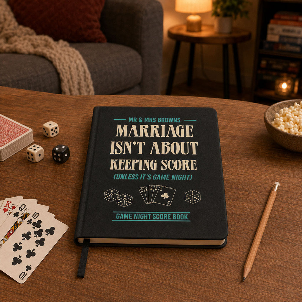 Custom Couple Game Night Score Book • Marriage Game Night - Personalized Leather Journal