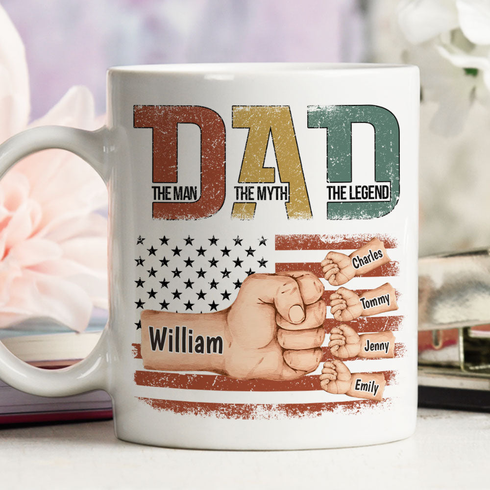 Custom Father's Day, Special Gift for Dad & Grandpa • The Myth - Personalized Coffee Mug
