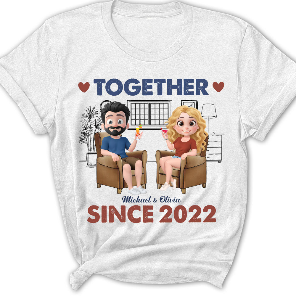 Custom Anniversary Keepsake Gifts For Couple • Together Since Husband Wife - Personalized Shirt
