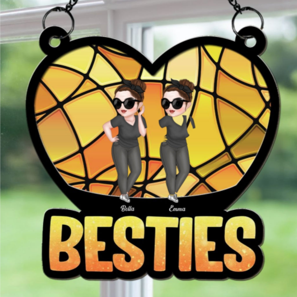 Custom Best Friend Hanging Decor, Friendship Birthday Gifts • Happy Friendship - Personalized Suncatcher