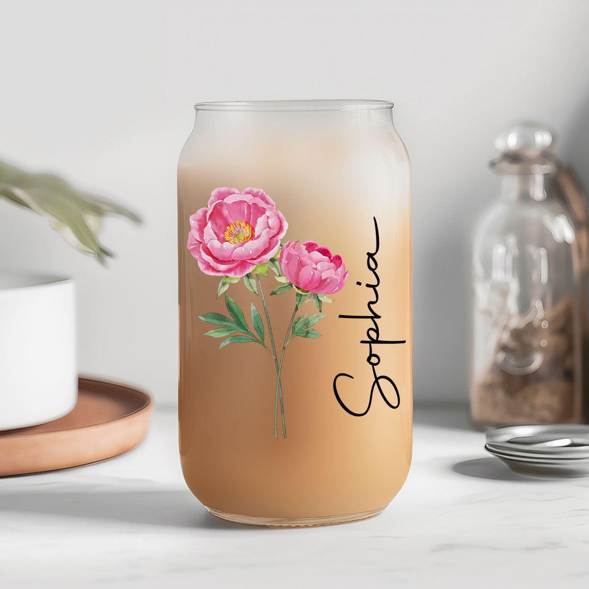 Live Bloom Wildly - Personalized Glass Can
