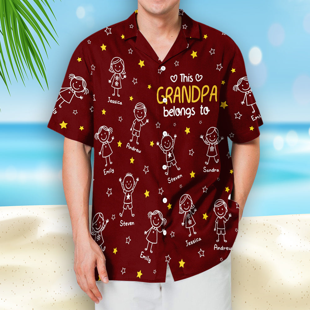 This Grandpa Belongs To Our Hearts - Personalized Hawaiian Shirt
