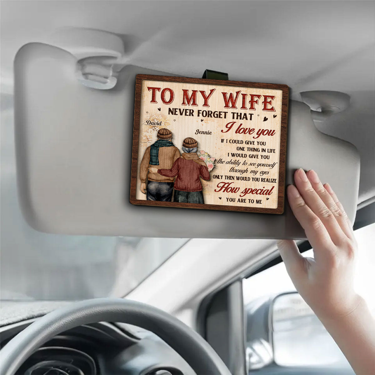 To My Wife - Personalized Car Visor Clip