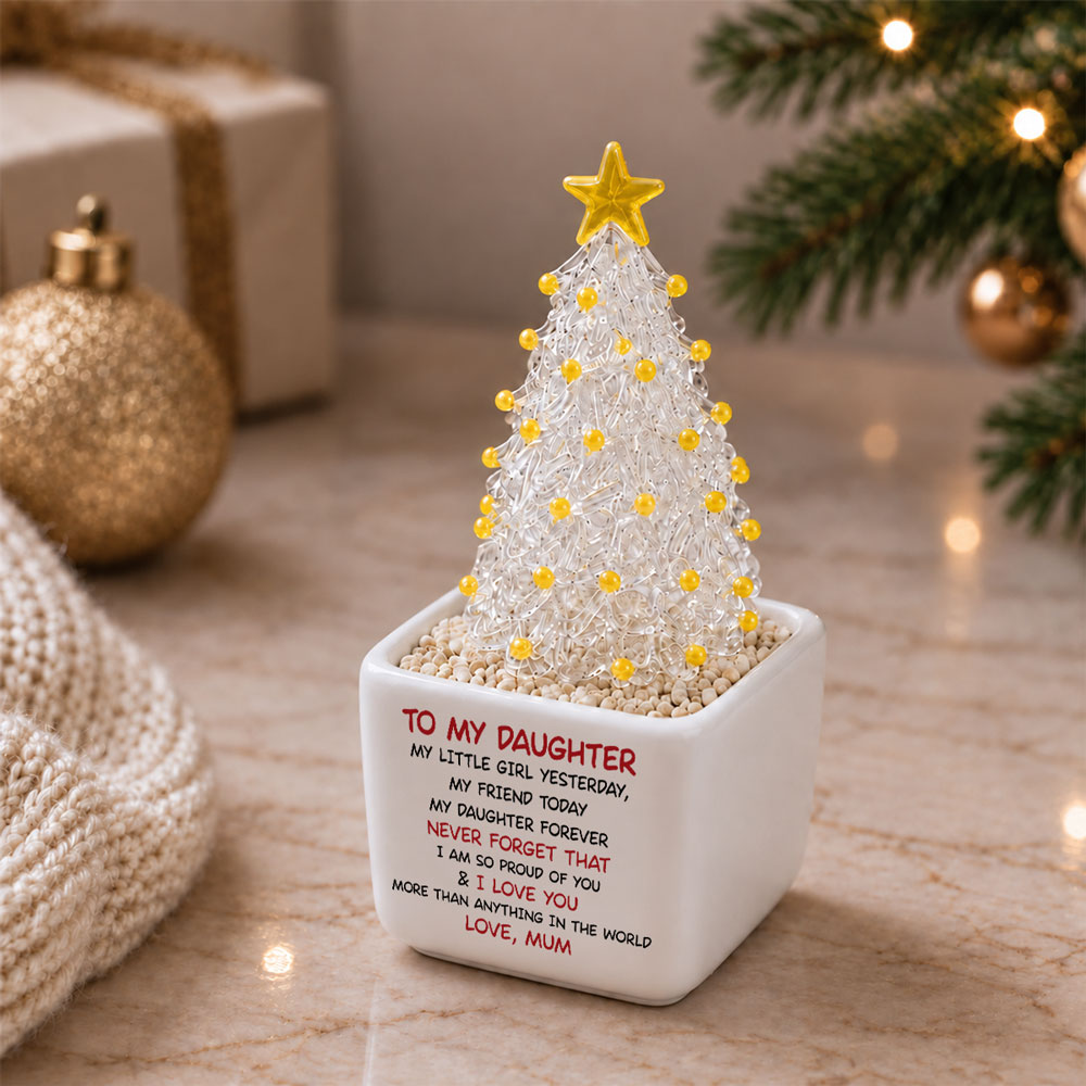 To My Daughter - Personalized Glass Christmas Tree