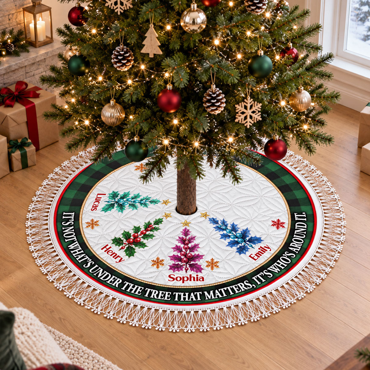 Around The Christmas Tree - Personalized Tree Skirt