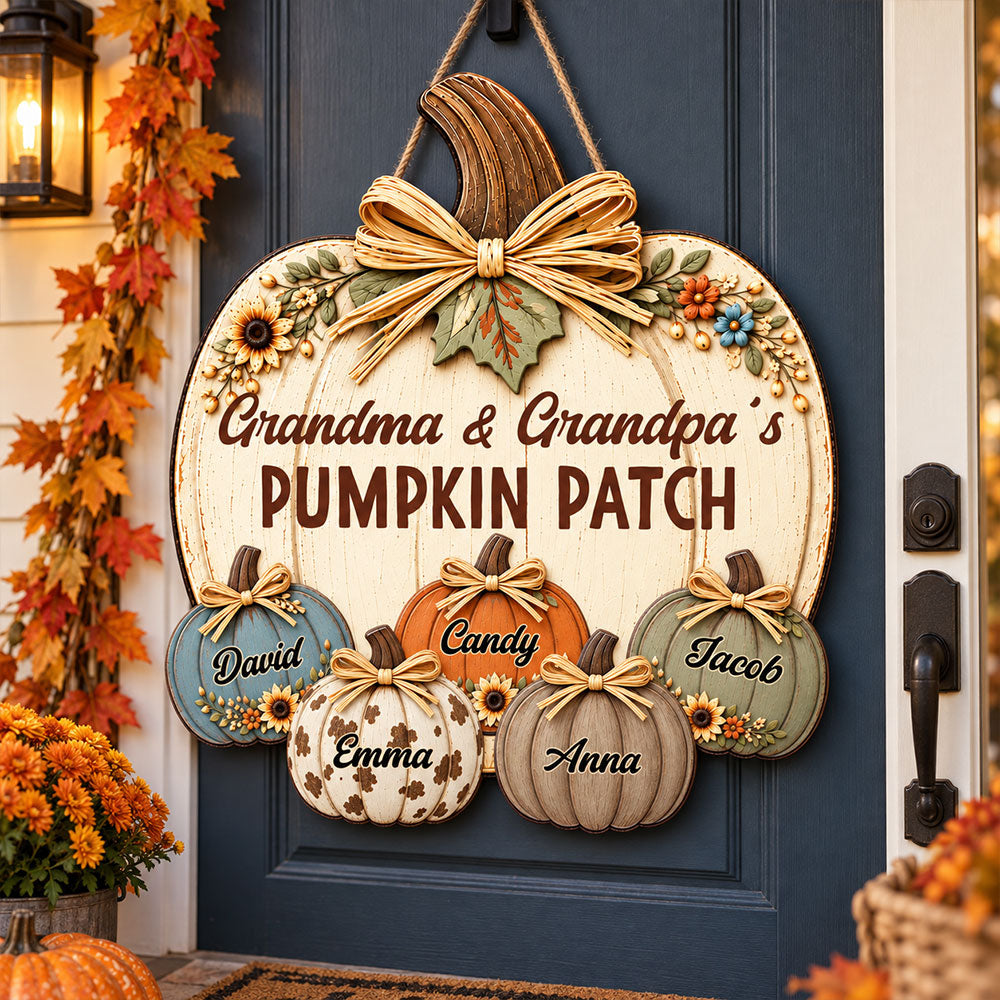 Our Pumpkin Patch Grows Love - Personalized Wood Sign