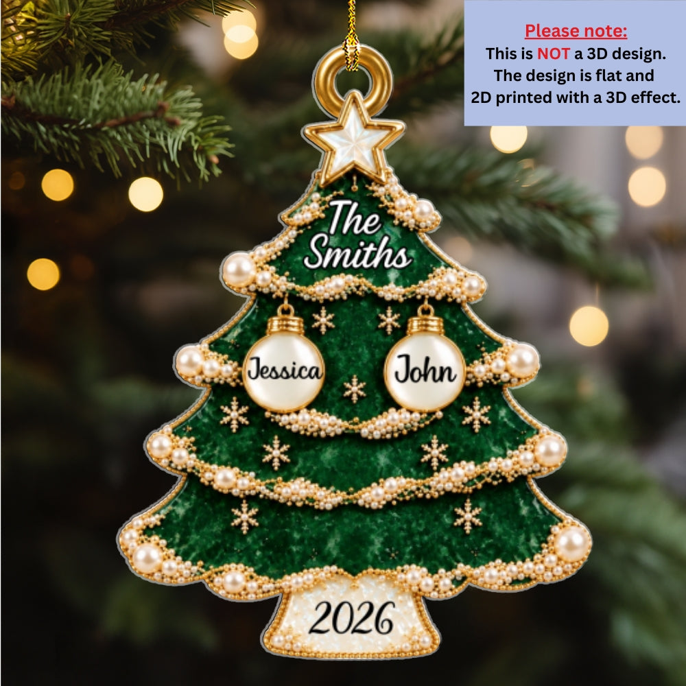 Custom Family Ornament, Christmas Gift for Family Members •  Christmas Tree of Love - Personalized Acrylic Ornament