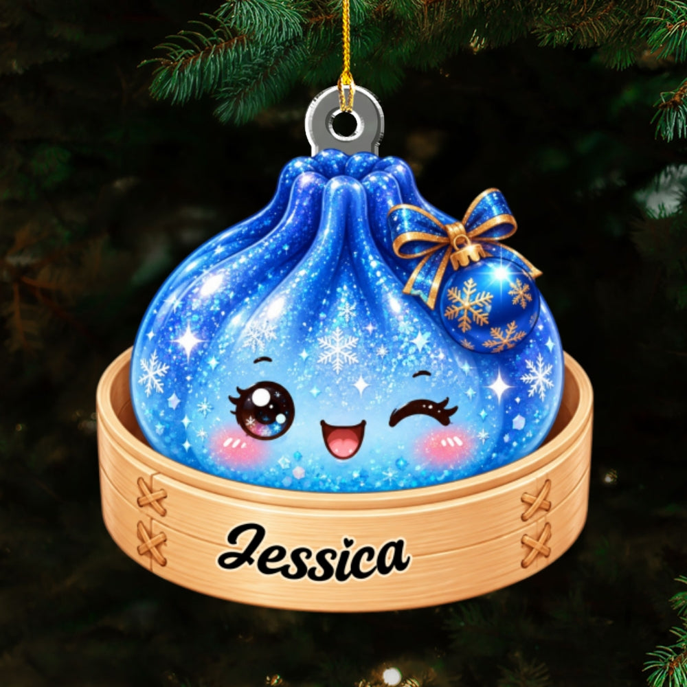 Custom Cute Gift For Kids 2026, Dumpling Squishy Christmas Ornament • Dumplings Colorful - Personalized Acrylic Ornament