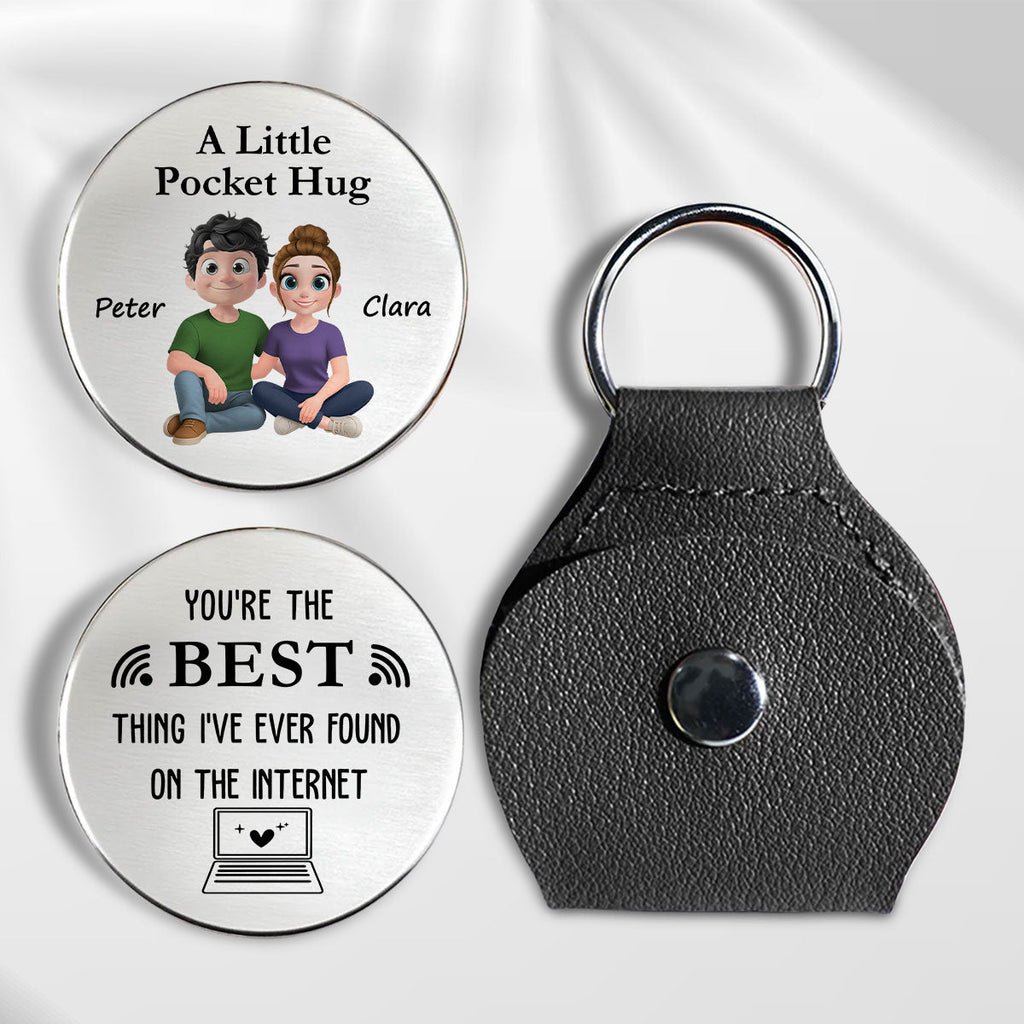 Custom Coin Keychain for Wife, Couple Anniversary Valentine's Day Gifts • On The Internet - Personalized Pocket Hug