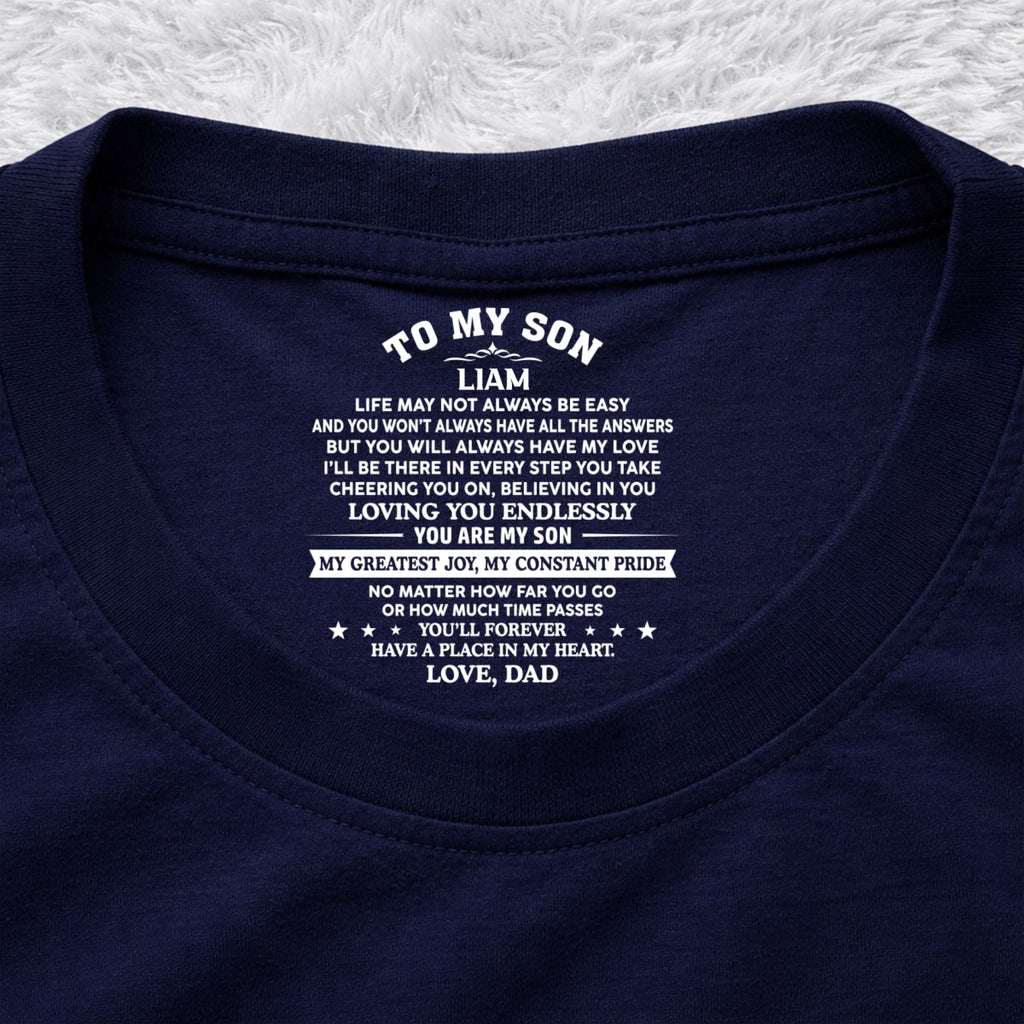 Custom Christmas & Birthday Gift for Son • You Are My Pride - Personalized Inside Neck Print T-Shirt