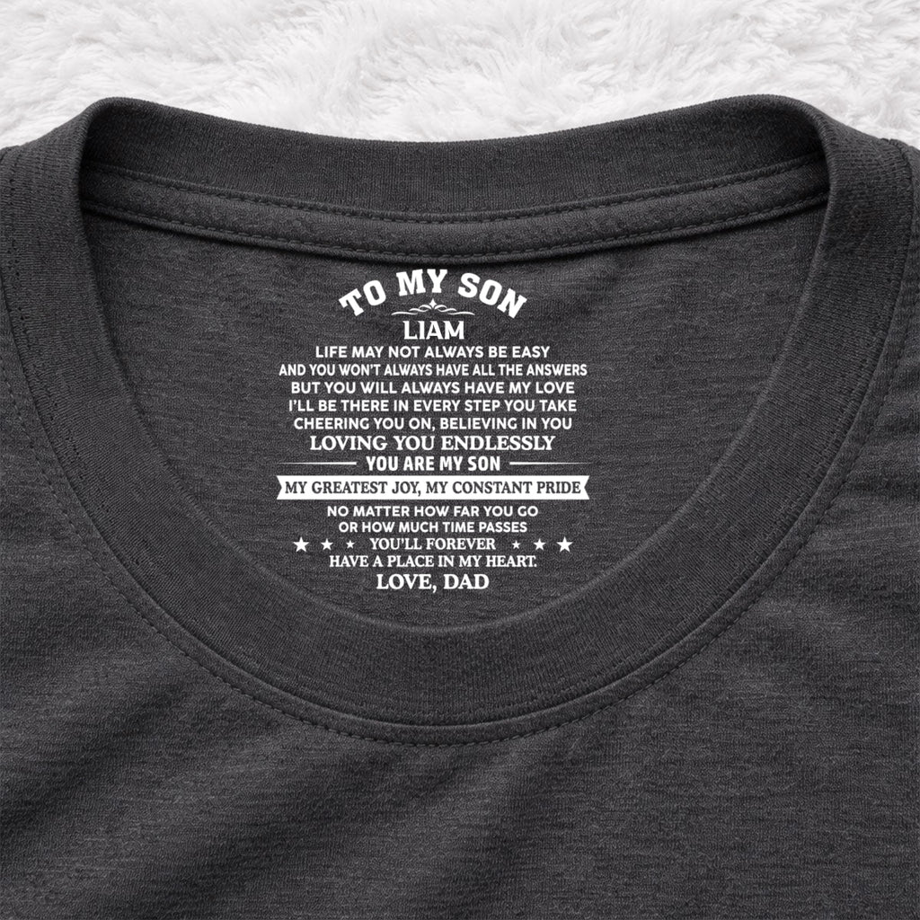 Custom Christmas & Birthday Gift for Son • You Are My Pride - Personalized Inside Neck Print T-Shirt