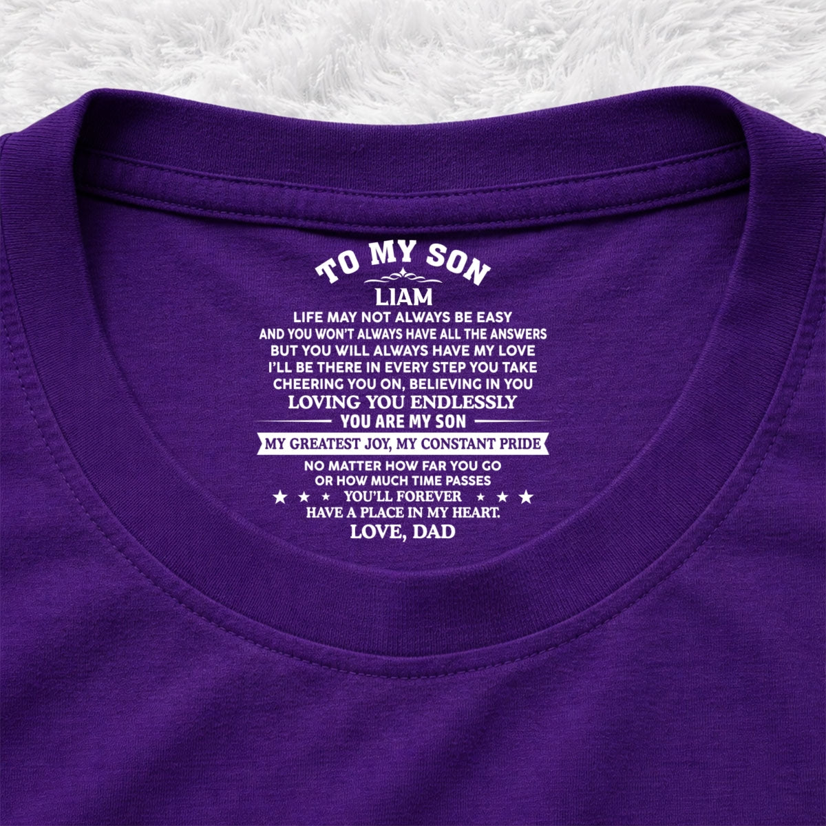 Custom Christmas & Birthday Gift for Son • You Are My Pride - Personalized Inside Neck Print T-Shirt