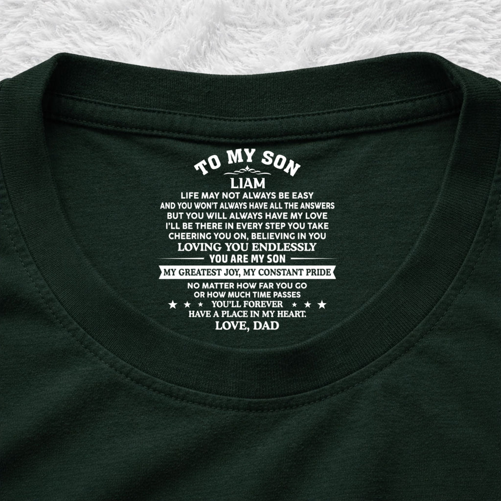Custom Christmas & Birthday Gift for Son • You Are My Pride - Personalized Inside Neck Print T-Shirt