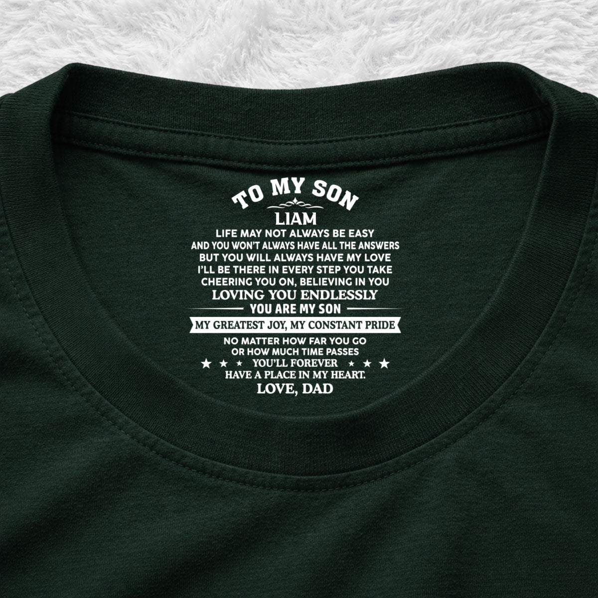 Custom Christmas & Birthday Gift for Son • You Are My Pride - Personalized Inside Neck Print T-Shirt