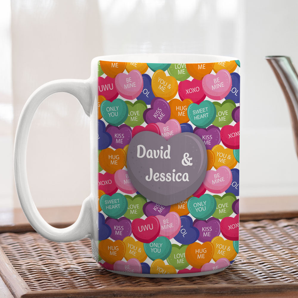 Custom Anniversary Keepsake Gifts For Couple • Love Laughter And Candy- Personalized Coffee Mug