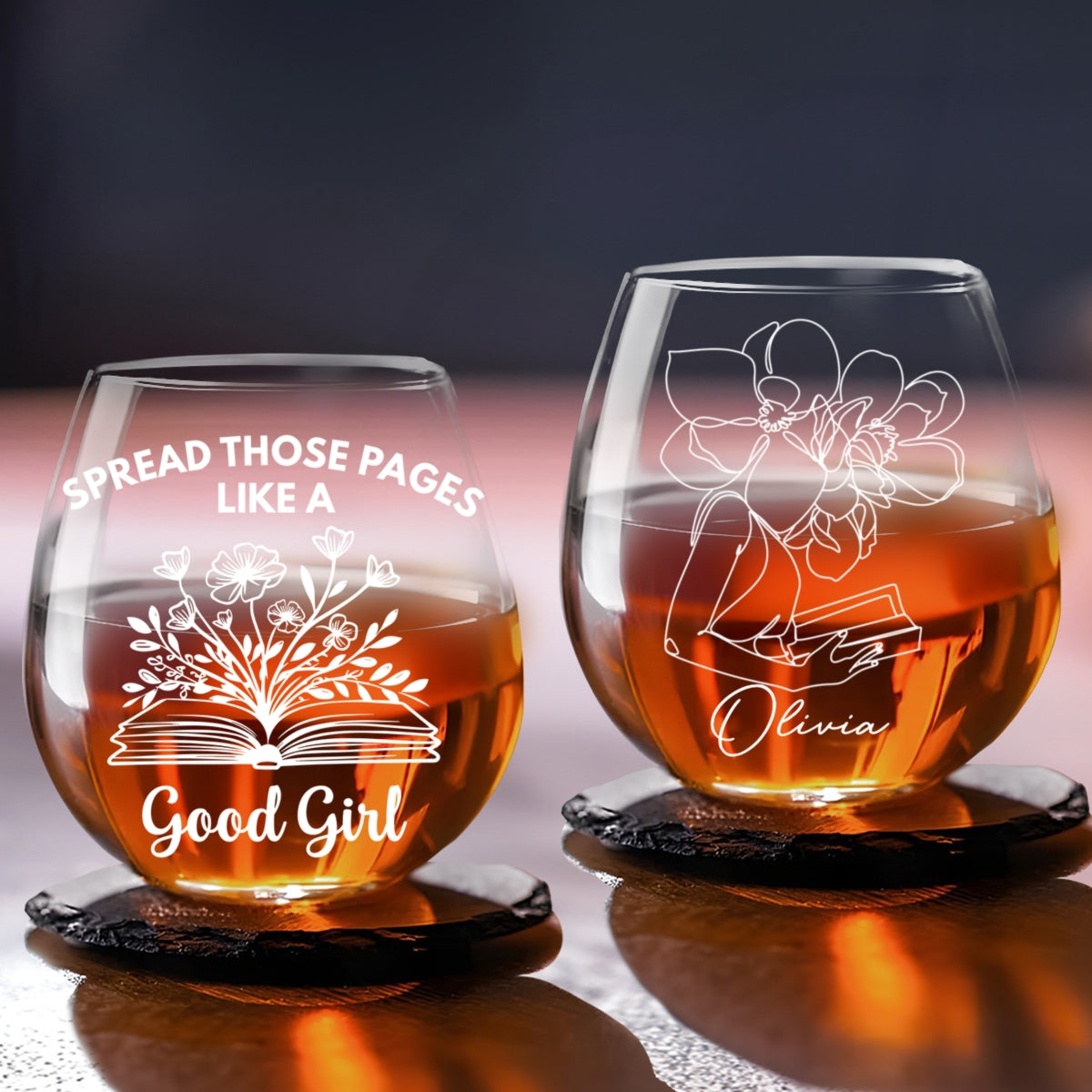 Spread Those Pages Like a Good Girl - Personalized Wine Glass