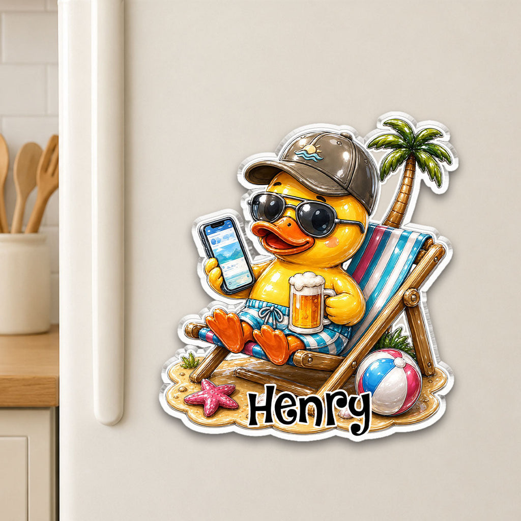 Cute Duck - Personalized Acrylic Magnet