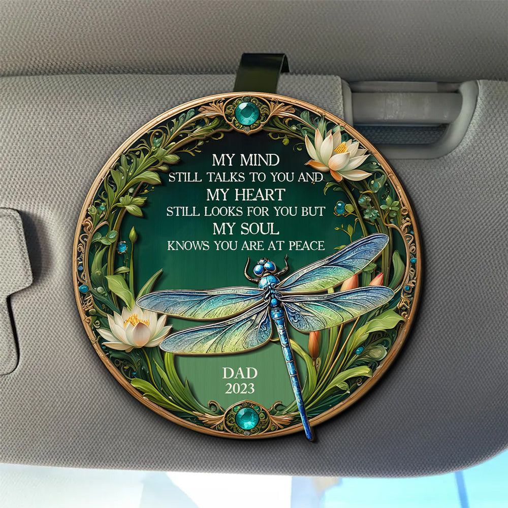 My Mind My Heart My Soul Dragonfly - Personalized Car Visor Clip