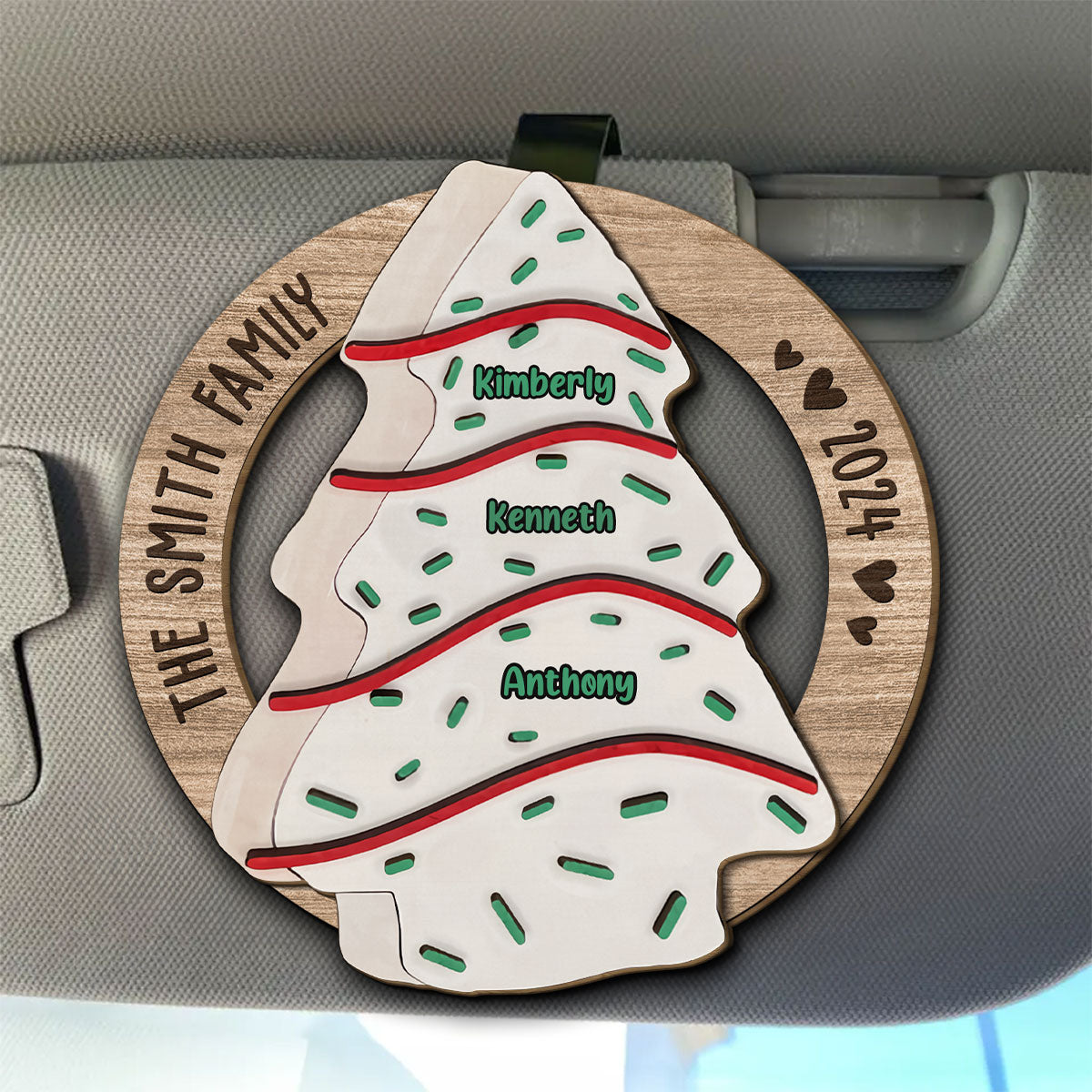Oh Family Tree Cake - Personalized Car Visor Clip