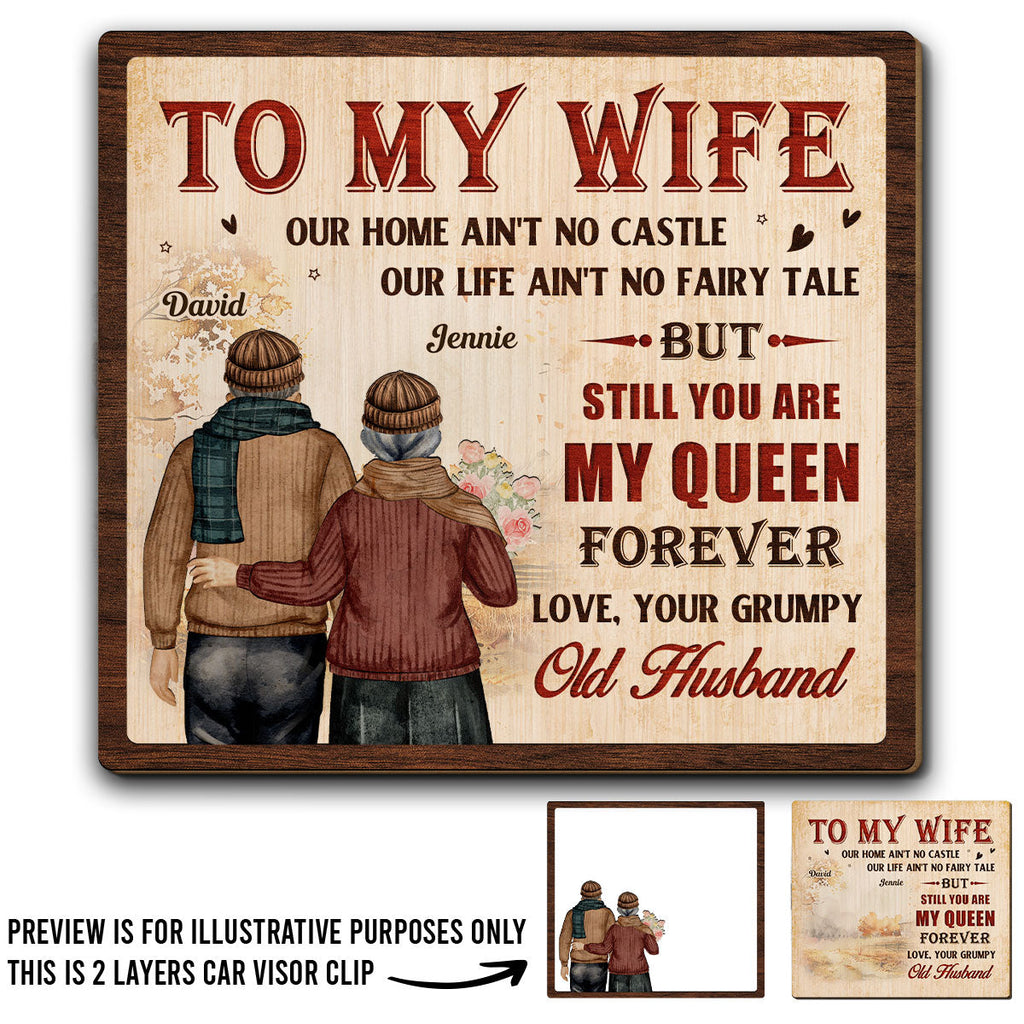 To My Queen - Personalized Car Visor Clip