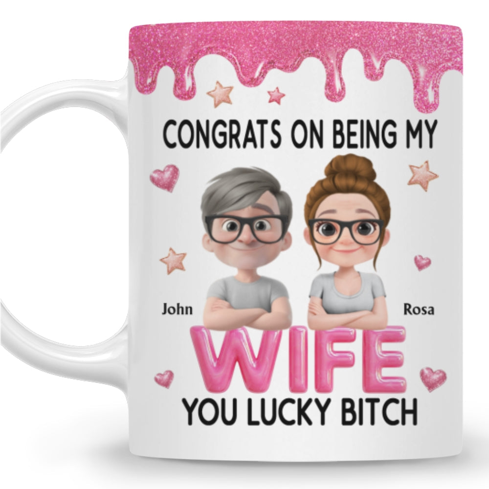 Custom Anniversary Keepsake Gifts For Couple • Congrats My Wife - Personalized Coffee Mug