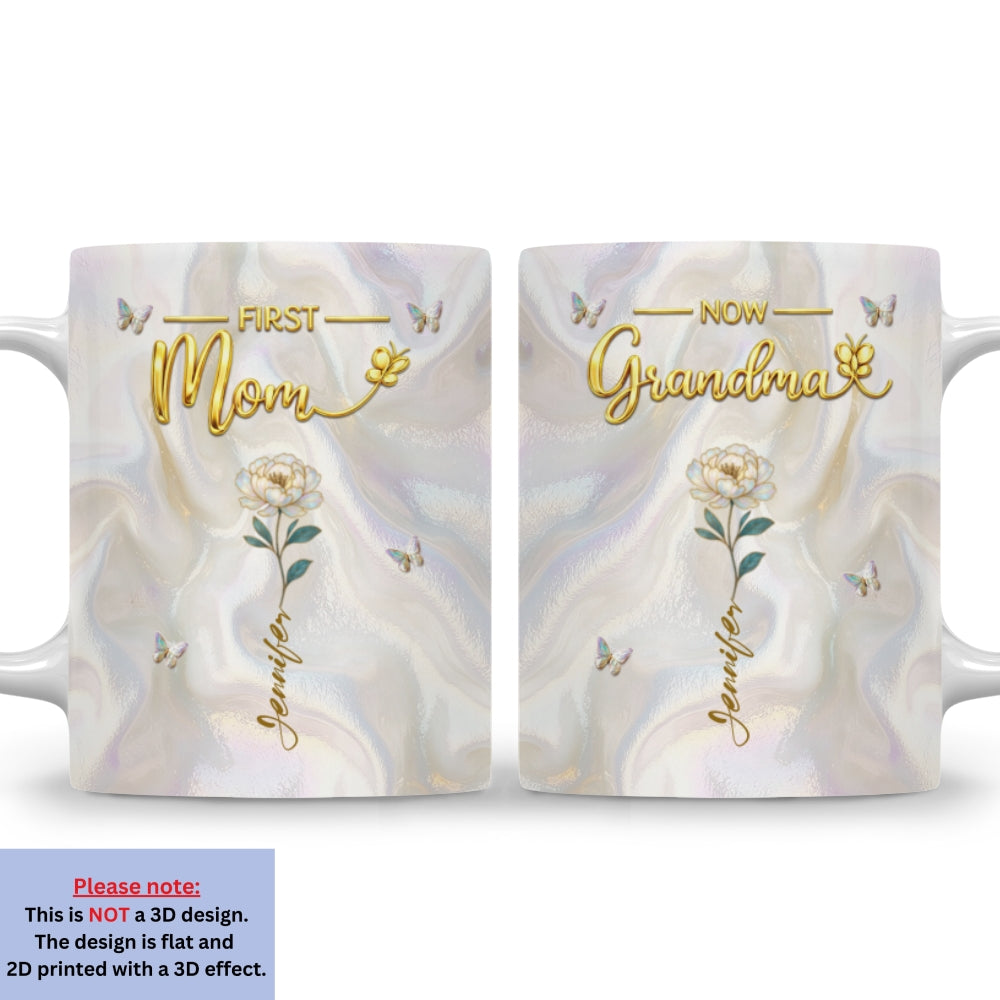 Custom Mother's Day Gift for Mom & Grandma • Flower Gift For Mom Grandma - Personalized 3D Inflated Effect Mug