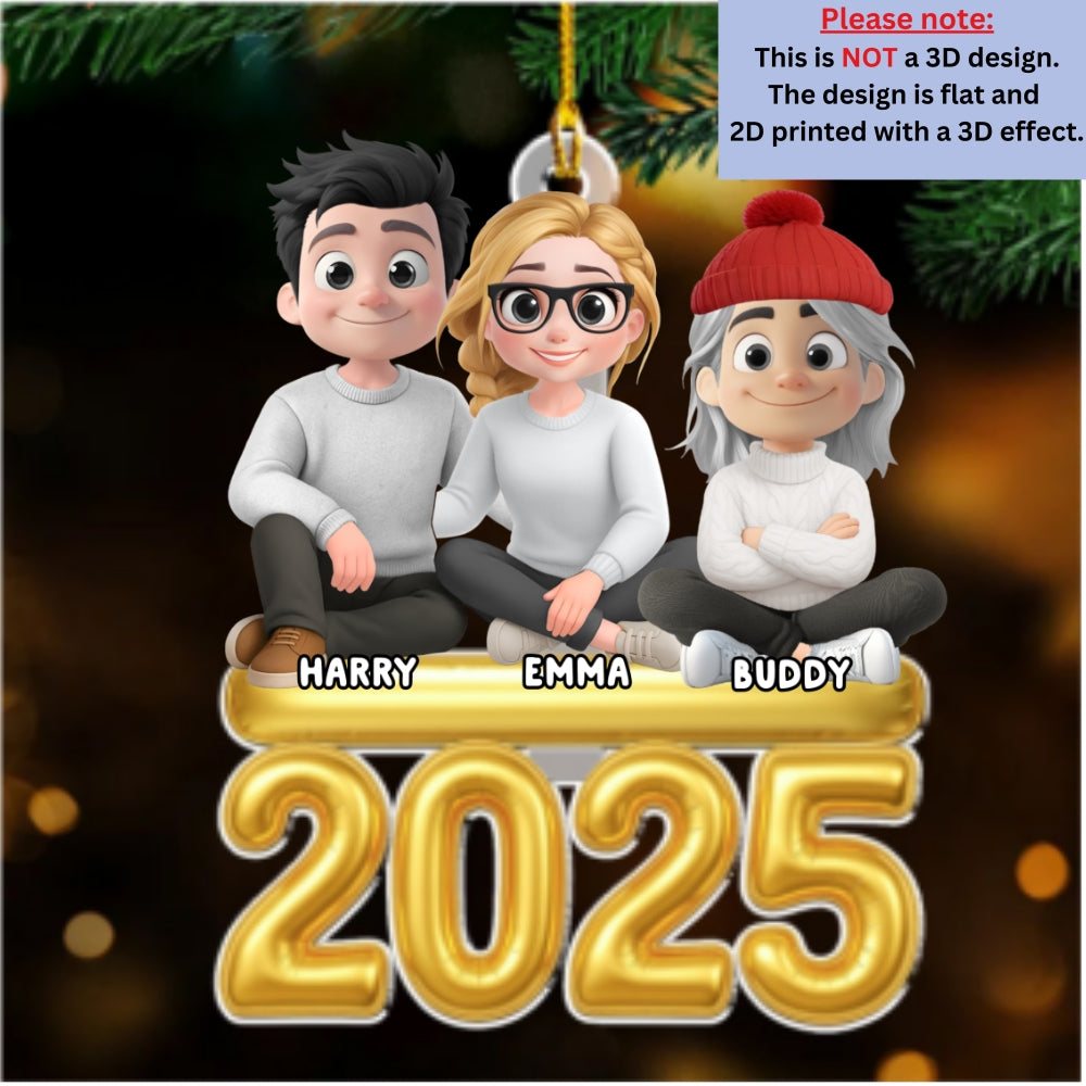 Custom Family Ornament, Christmas Gift for Family Members •  Us And Our Children - Personalized Acrylic Ornament