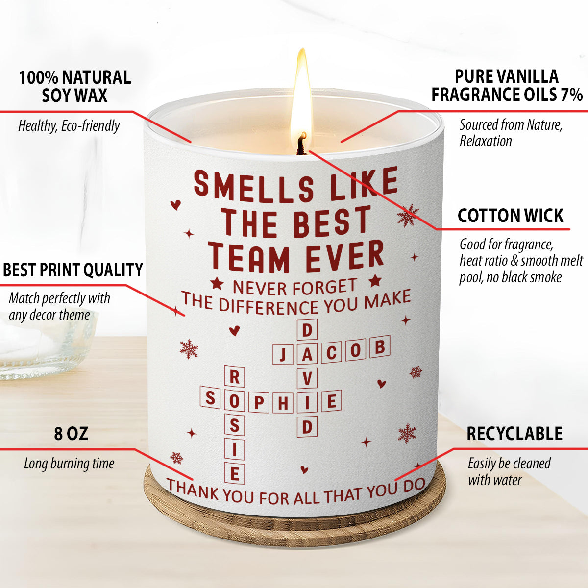Smells Like Teamwork - Personalized Candle