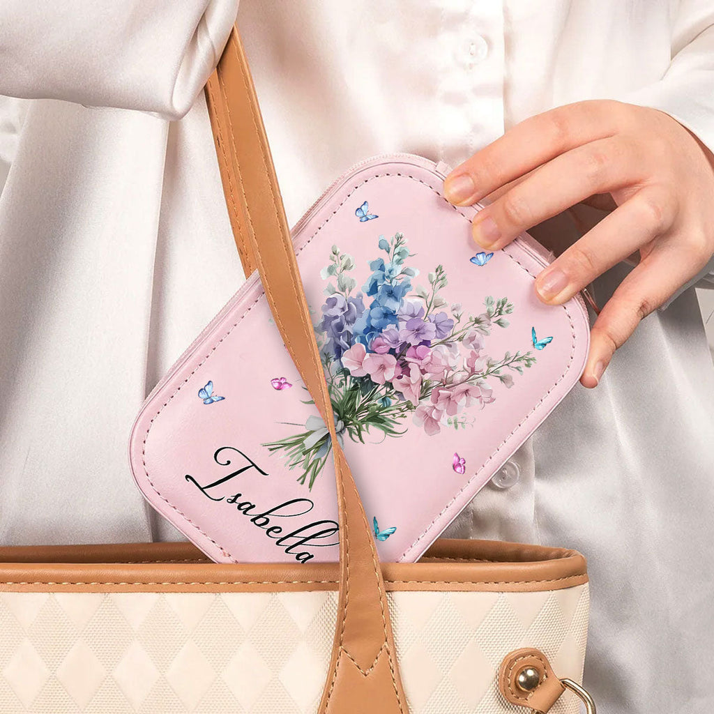 Birth Month Flower - Personalized Jewelry Box With LED Mirror