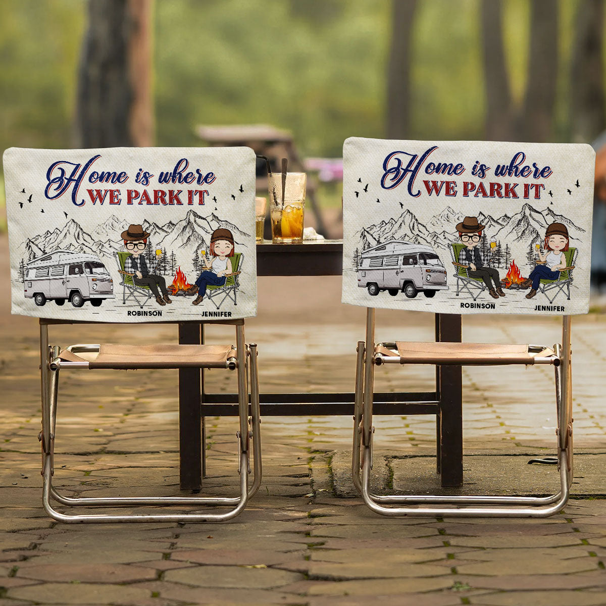 Home Is Where We Park It - Personalized Camping Chair Cover