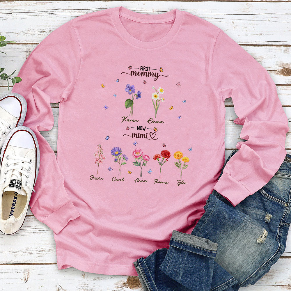 Custom Christmas & Birthday Gift for Grandma • First Mom Now Grandma - Personalized Shirt