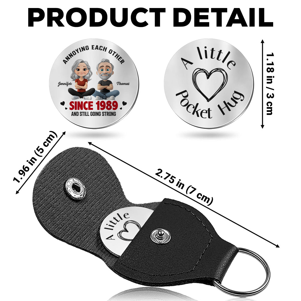Custom Coin Keychain for Husband, Couple Anniversary Valentine's Day Gifts • Love You Forever - Personalized Pocket Hug