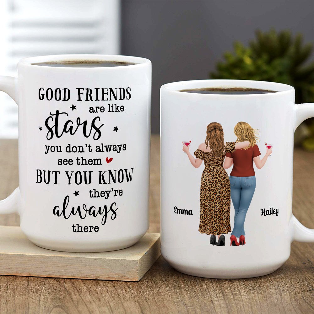 Custom Best Friend, Christmas & Birthday Friendship Keepsake Gift • Forever Friends Star - Personalized Coffee Mug