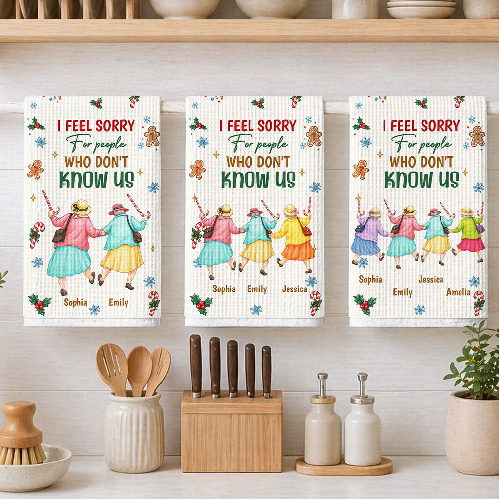 Custom Sister Kitchen Towel With Names, Birthday Christmas Gift For Sister Sibling • Funny Besties - Personalized Kitchen Towel