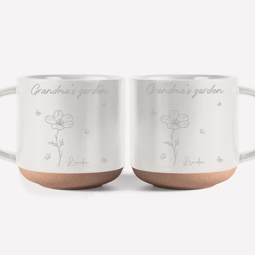 Custom Christmas & Birthday Gift For Grandma • Nana Garden - Personalized Engraved Pottery Mug