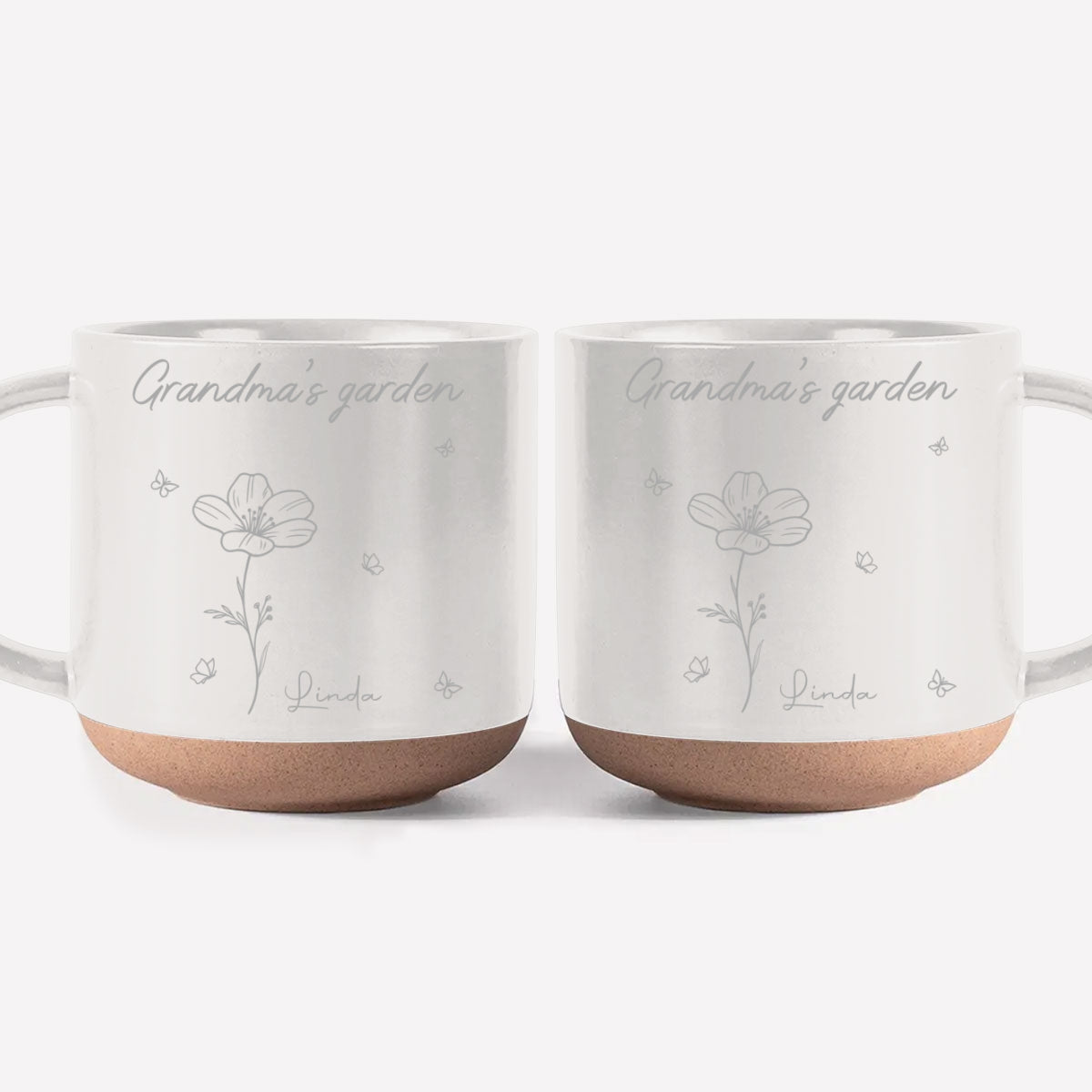 Custom Christmas & Birthday Gift For Grandma • Nana Garden - Personalized Engraved Pottery Mug