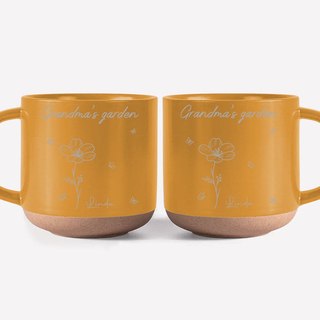 Custom Christmas & Birthday Gift For Grandma • Nana Garden - Personalized Engraved Pottery Mug