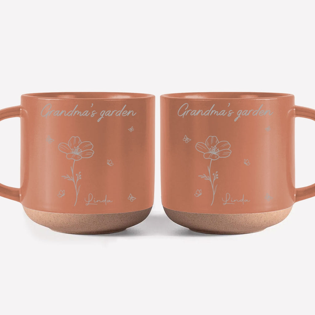 Custom Christmas & Birthday Gift For Grandma • Nana Garden - Personalized Engraved Pottery Mug