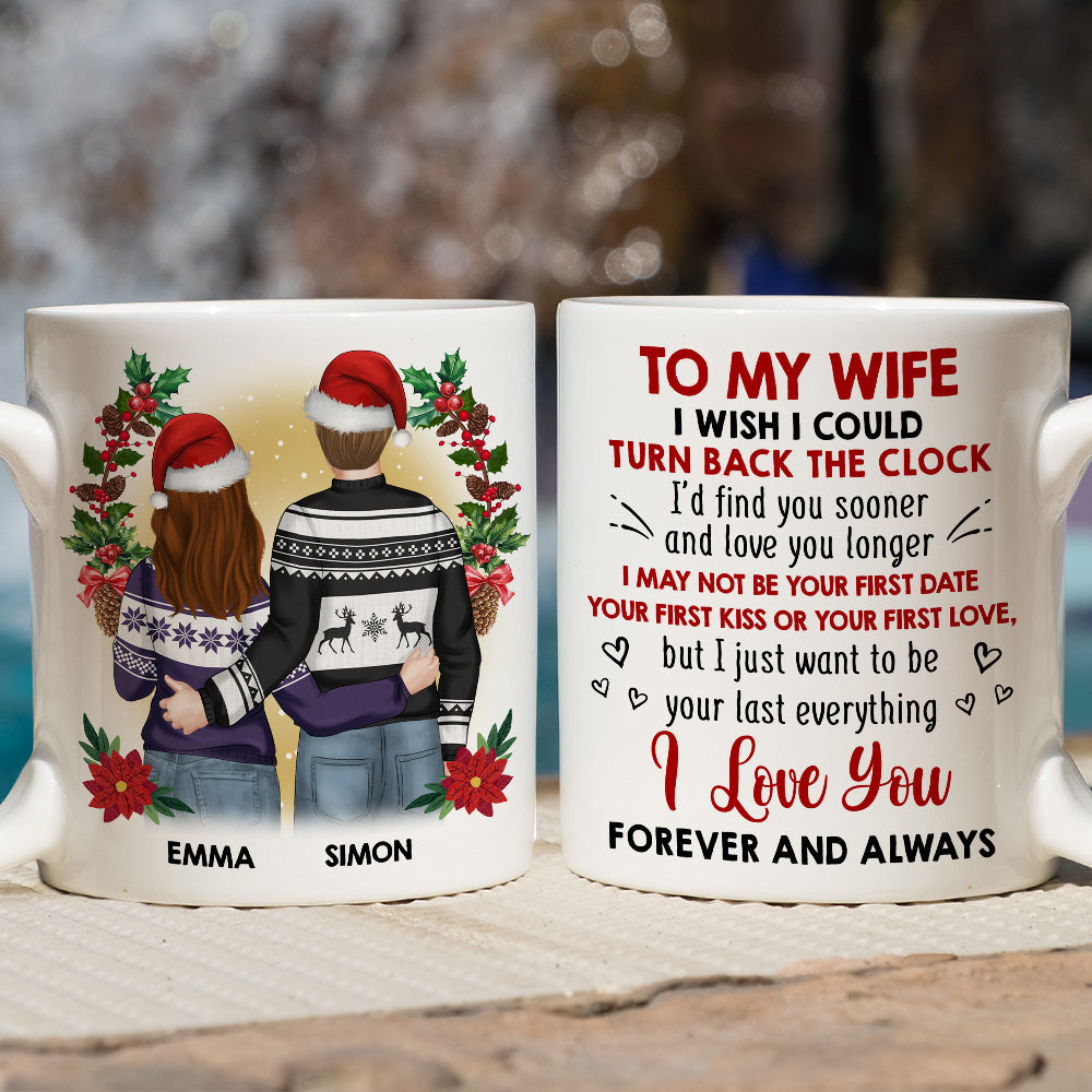 Custom Anniversary Keepsake Gifts For Couple • I Wish I Could Turn Back The Clock - Personalized Coffee Mug