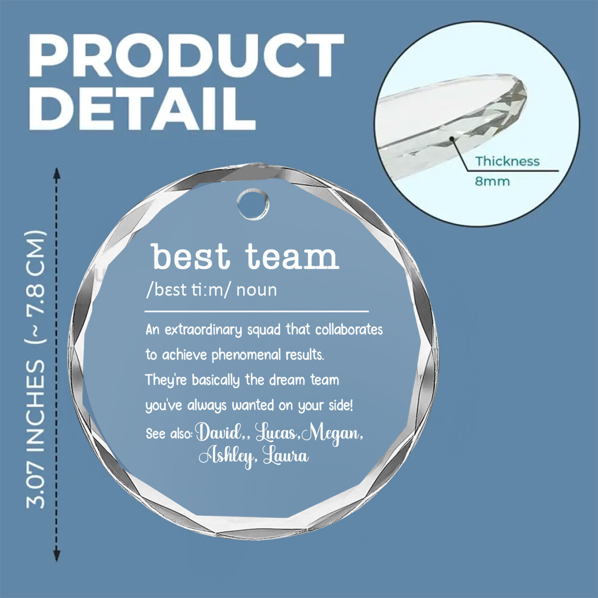 Custom Coworker Christmas Ornament, Team Appreciation Gift •  We Are One Epic Team - Personalized Glass Ornament