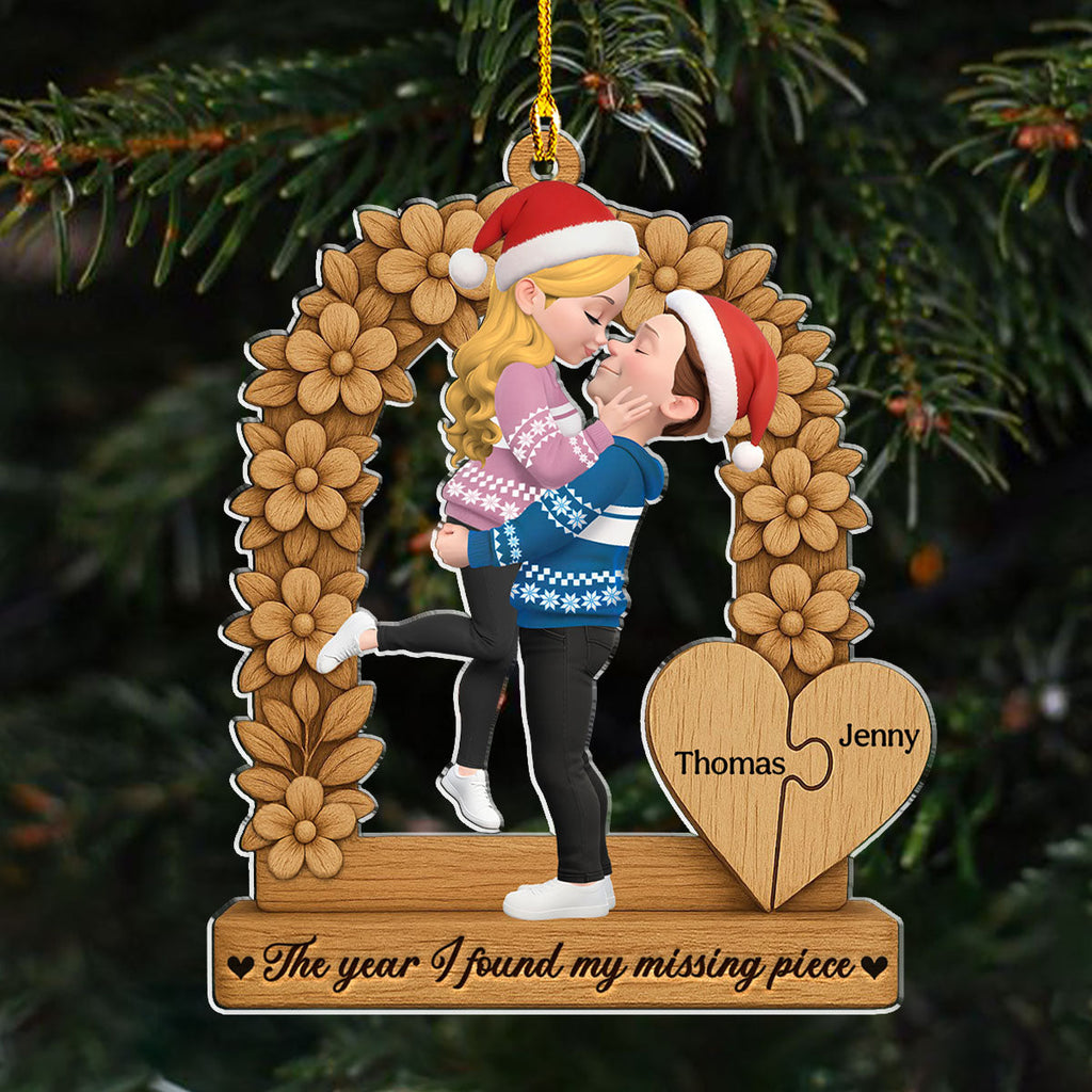 Custom Couple Christmas Ornament, Anniversary Gift •  The Year I Found You - Personalized Acrylic Ornament