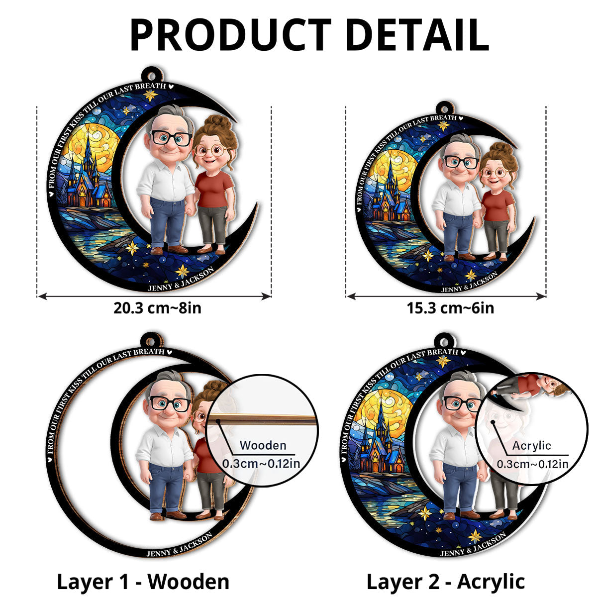 Custom Couple Hanging Decor, Anniversary Valentine's Day Gifts • Our Love Through The Years - Personalized Suncatcher