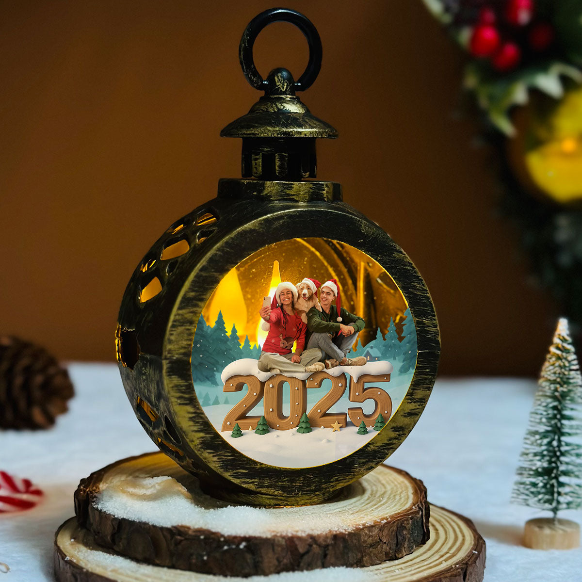 Custom Photo Family Christmas Gifts, Holiday Decor • As A Family Now Onwards Photo - Personalized 3D Effect Christmas Lantern