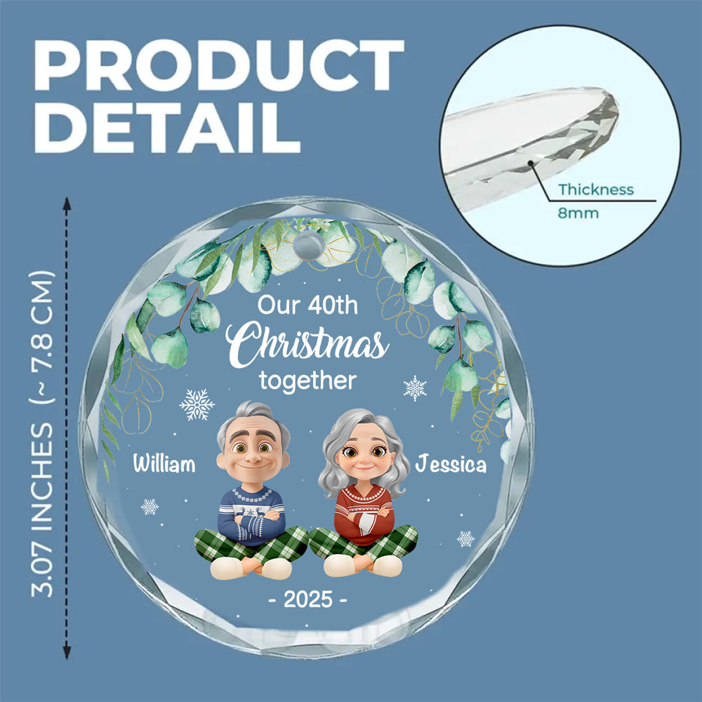 Custom Keepsake Christmas Ornament •  Another Christmas Together - Personalized Glass Ornament
