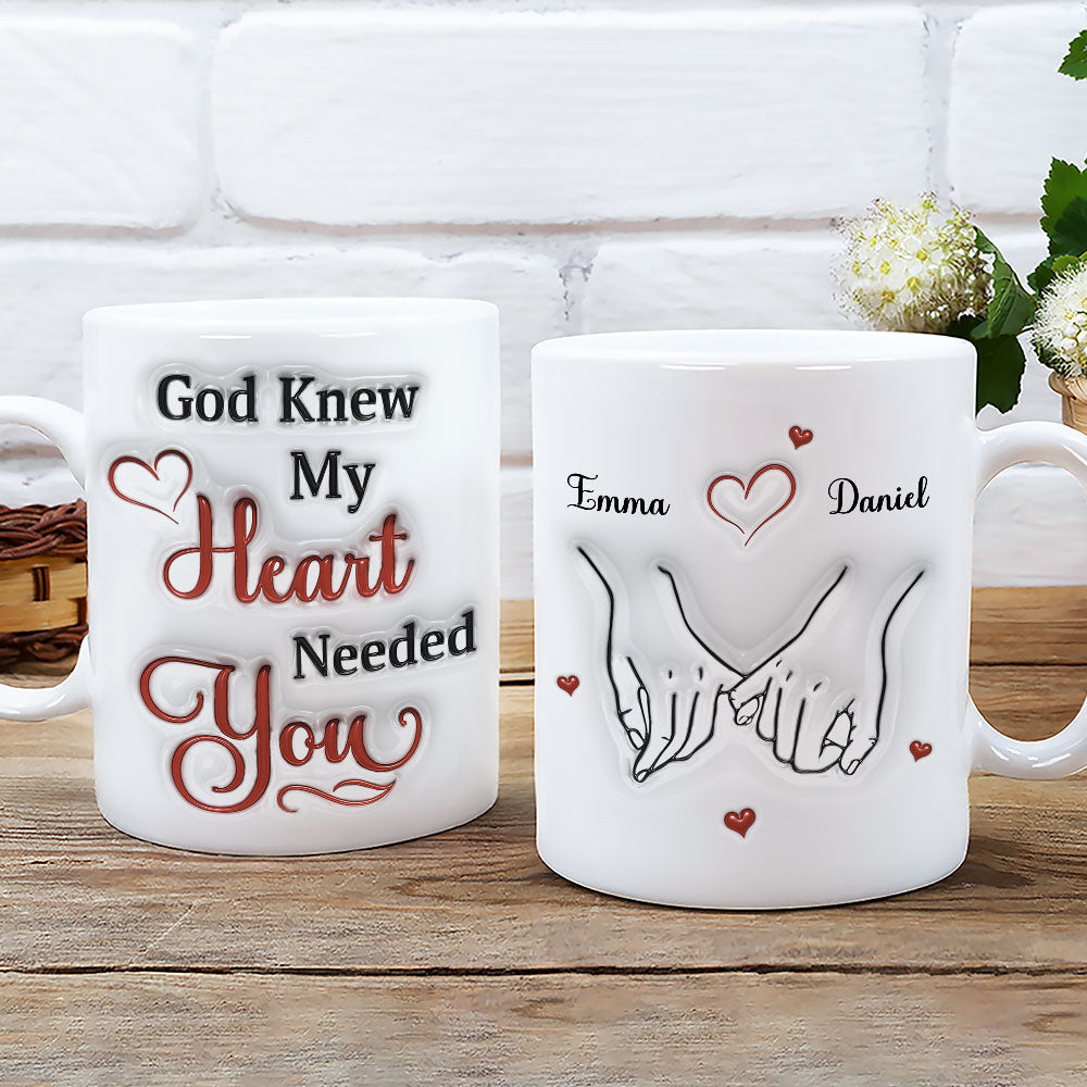 Custom Anniversary Keepsake Gifts For Couple • My Heart Needs You - Personalized 3D Effect Mug