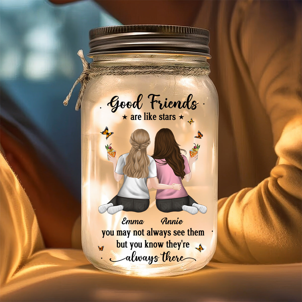 Friends Like Stars - Personalized Mason Jar Light