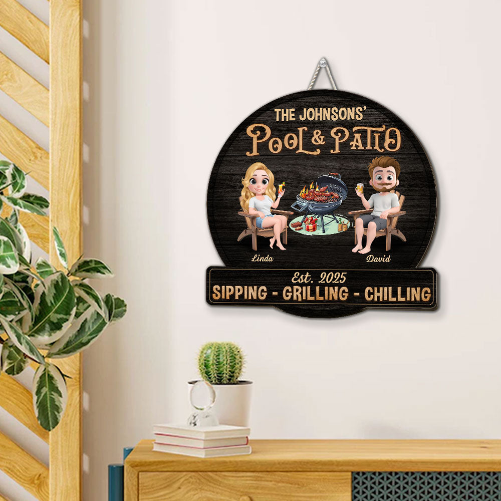 Custom Home & Wall Decor, Birthday & Christmas Gift • We At Pool And Patio - Personalized Wood Sign