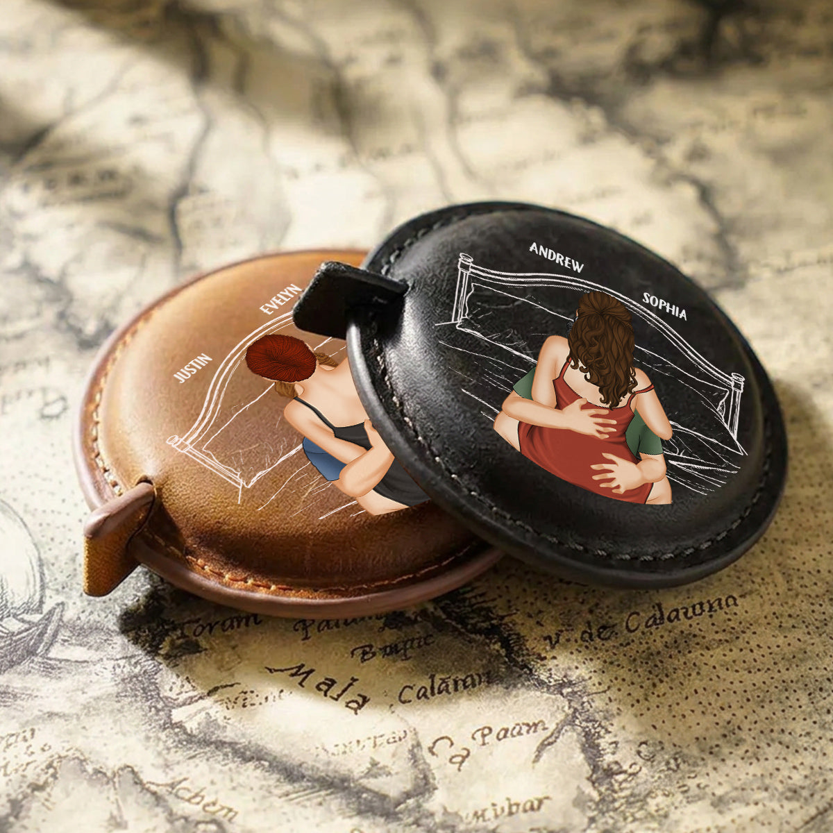 Couple Expect More Than A Few Inches Tonight - Personalized Leather Tape Measure