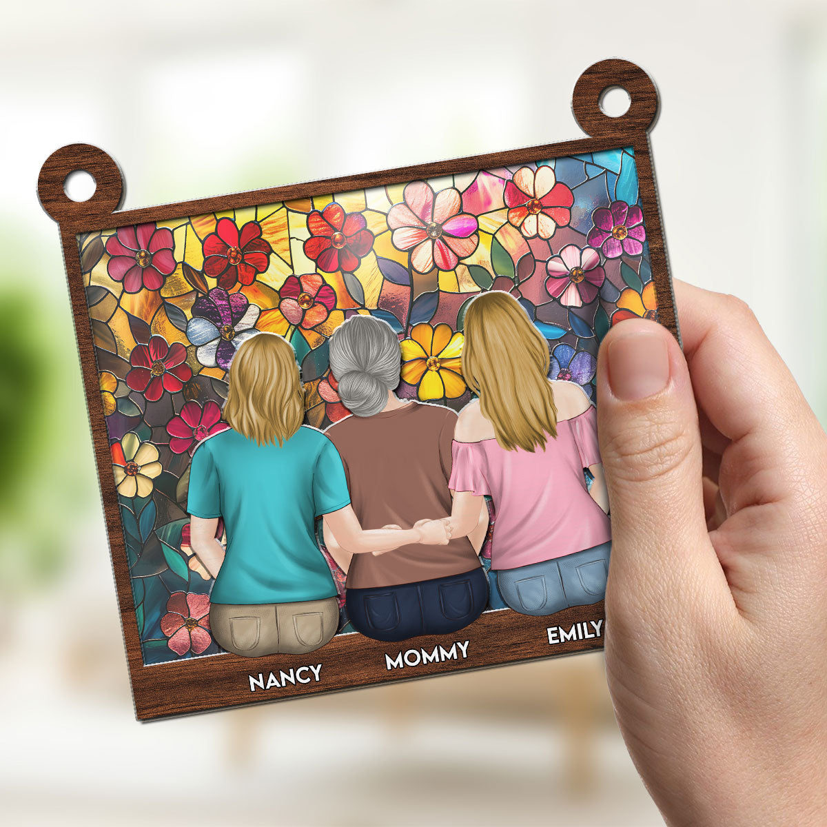 Custom Hanging Decor for Mom Daughter, Mother's Day Gifts • Mother & Daughter - Personalized Suncatcher