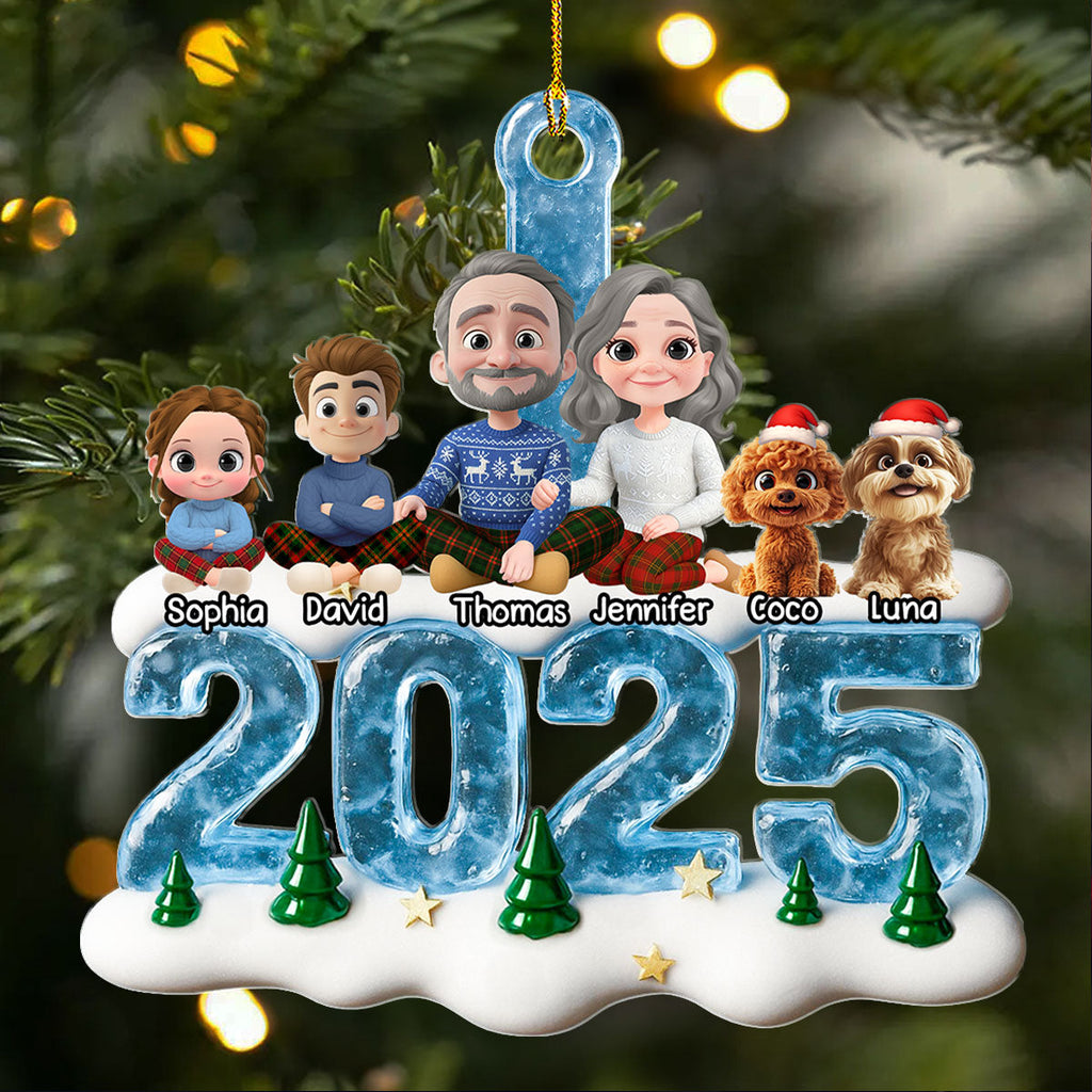 Custom Family Ornament, Christmas Gift for Family Members •  We And Our Kids Ice - Personalized Acrylic Ornament